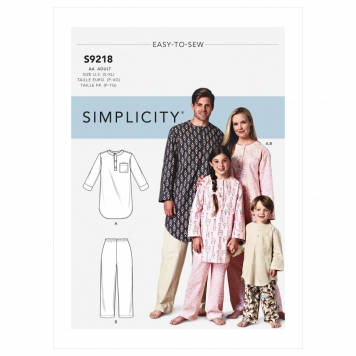 Patron Simplicity 9127 Pyjama pour toute la famille - S à XL