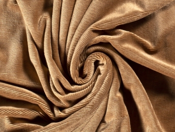 Ottoman rib jersey fabric camel brown