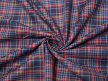 Dressmaking Fabric, Lowland Tartan Wool Mix Coating - Red