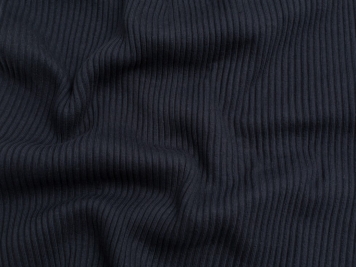 Deep Gray Tubular 2x2 Rib Knit Fabric