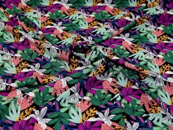 Bold Tropical Floral Printed Spandex Fabric | Blue Moon Fabrics