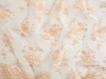 Minerva Geometric Lace Fabric Cream - per metre 