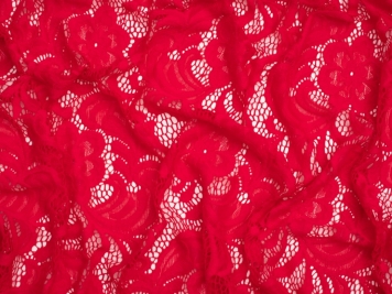 Stretch Lace Fabric Red