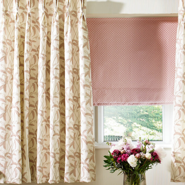 Menara - Dusky Pink, Pinch Pleat Curtains