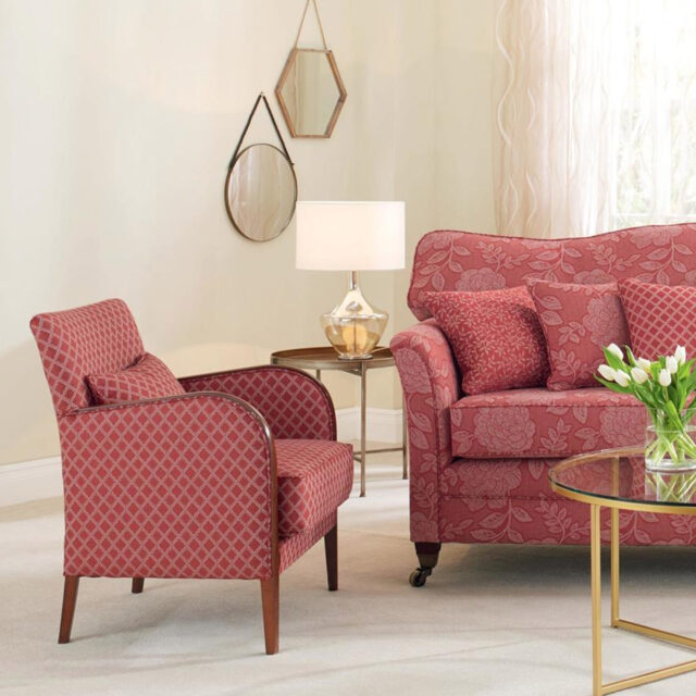 Ascott Trellis Chairs, Ascott House Sofa - Bordeaux, Reupholstery