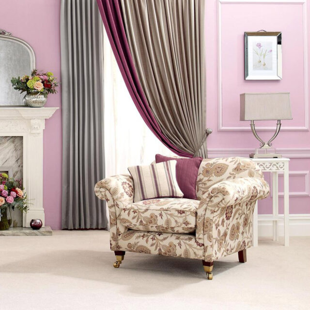 Bellagio Floral - Cranberry, Reupholstery