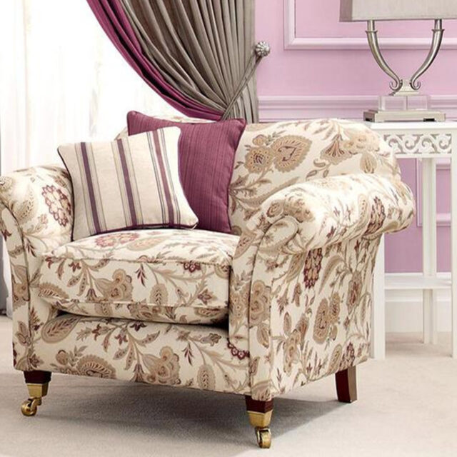 Bellagio Floral - Cranberry, Reupholstery