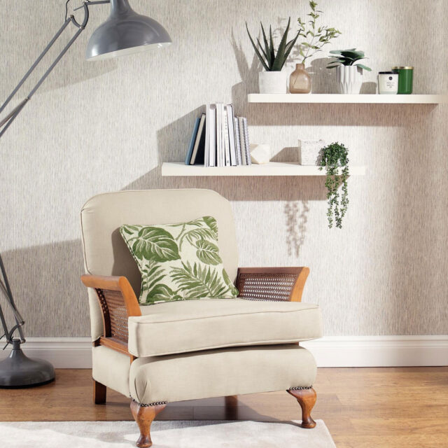 Chair reupholstered in Bayswater - Wheat