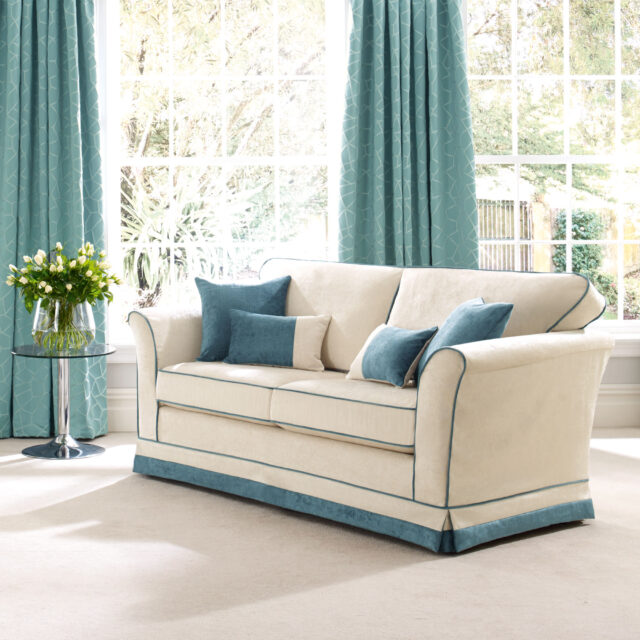 Cardinal Pearl with Petrol piping - Couture covers