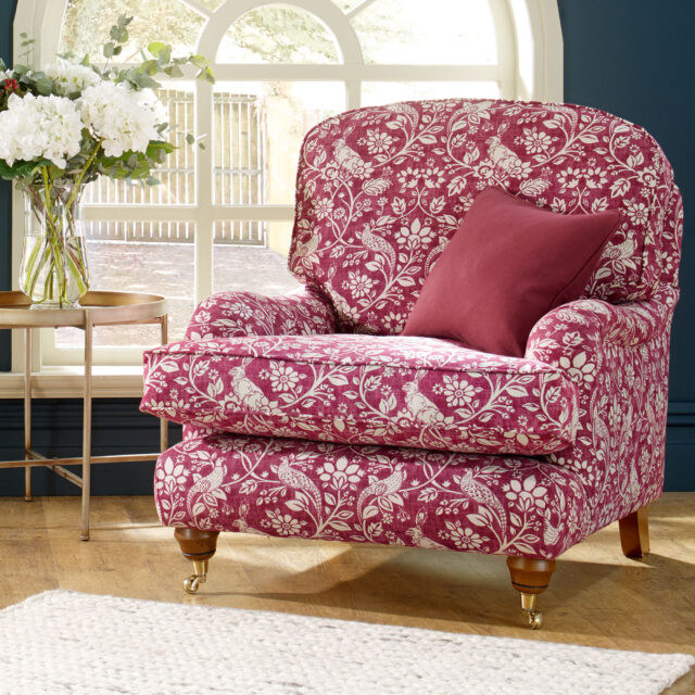 Chair reupholstered in Prestige fabric - Healthland, Rouge