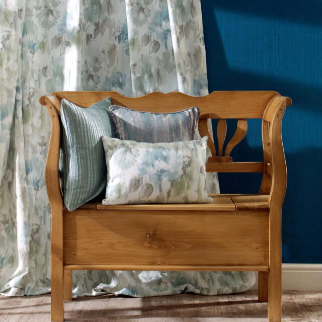 Lilly - Ocean, Pencil Pleat Curtains