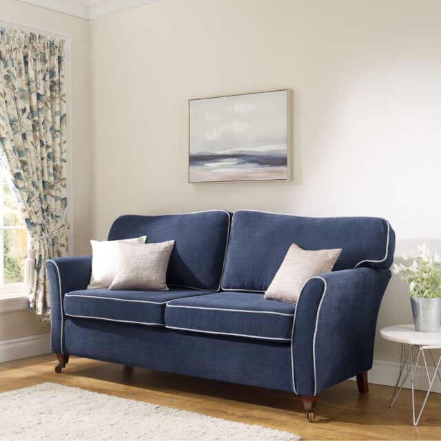 Maddison - Airforce, Easifit covers with Shalimar - Cobalt Blue curtains