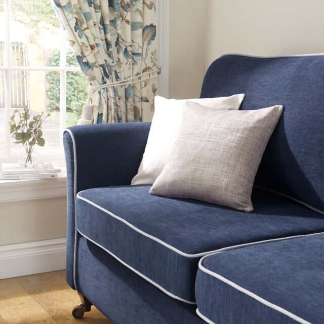 Maddison - Airforce, Easifit covers with Shalimar - Cobalt Blue curtains