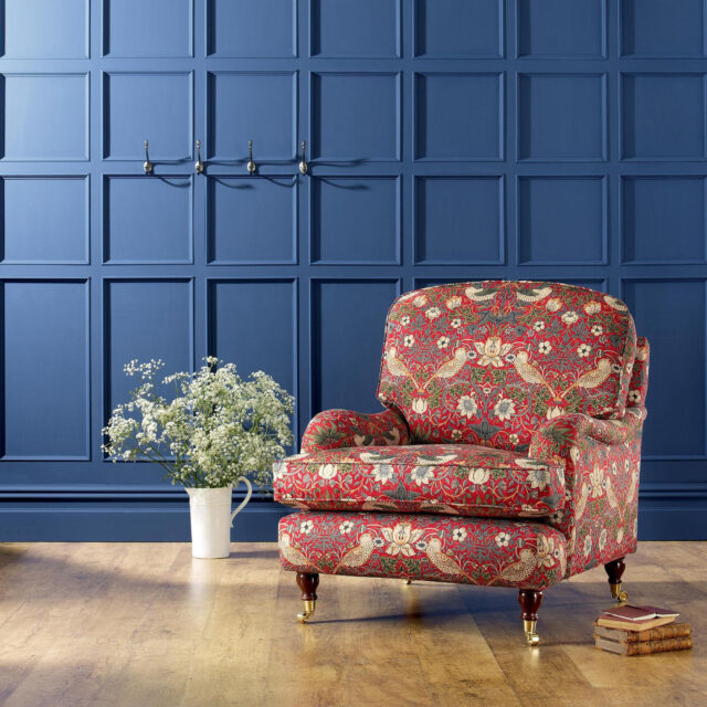 Strawberry Thief - Crimson/Slate, Prestige Reupholstery