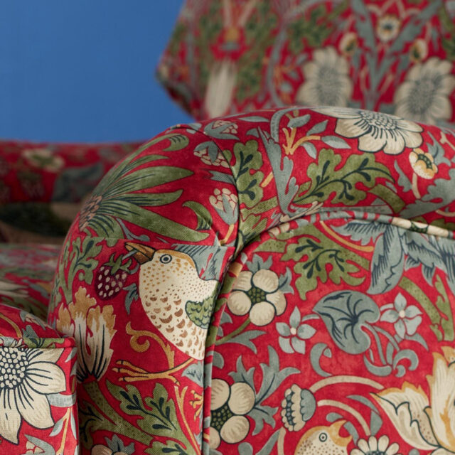 Strawberry Thief - Crimson/Slate, Prestige Reupholstery