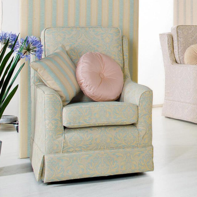 Titan Damask - Honey Cream Ivory and Soft Blue, Designer Premier Makeup
