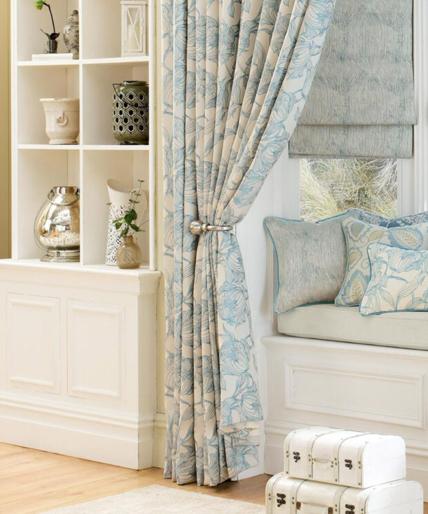Cecily - Duck Egg, Pinch Pleat Curtains