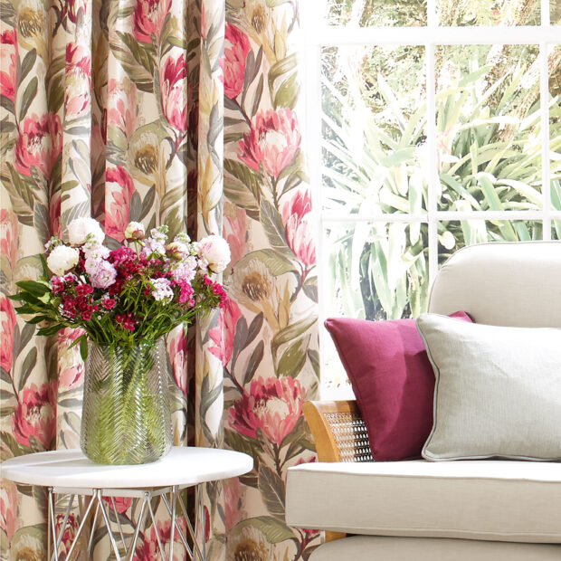 Protea Blossom, Ruby - Curtains