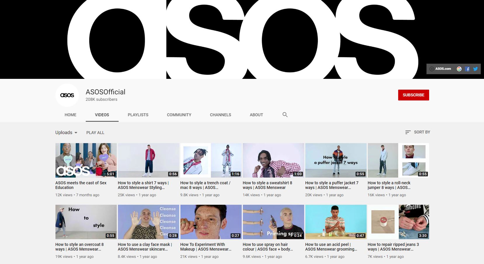 ASOS YouTube