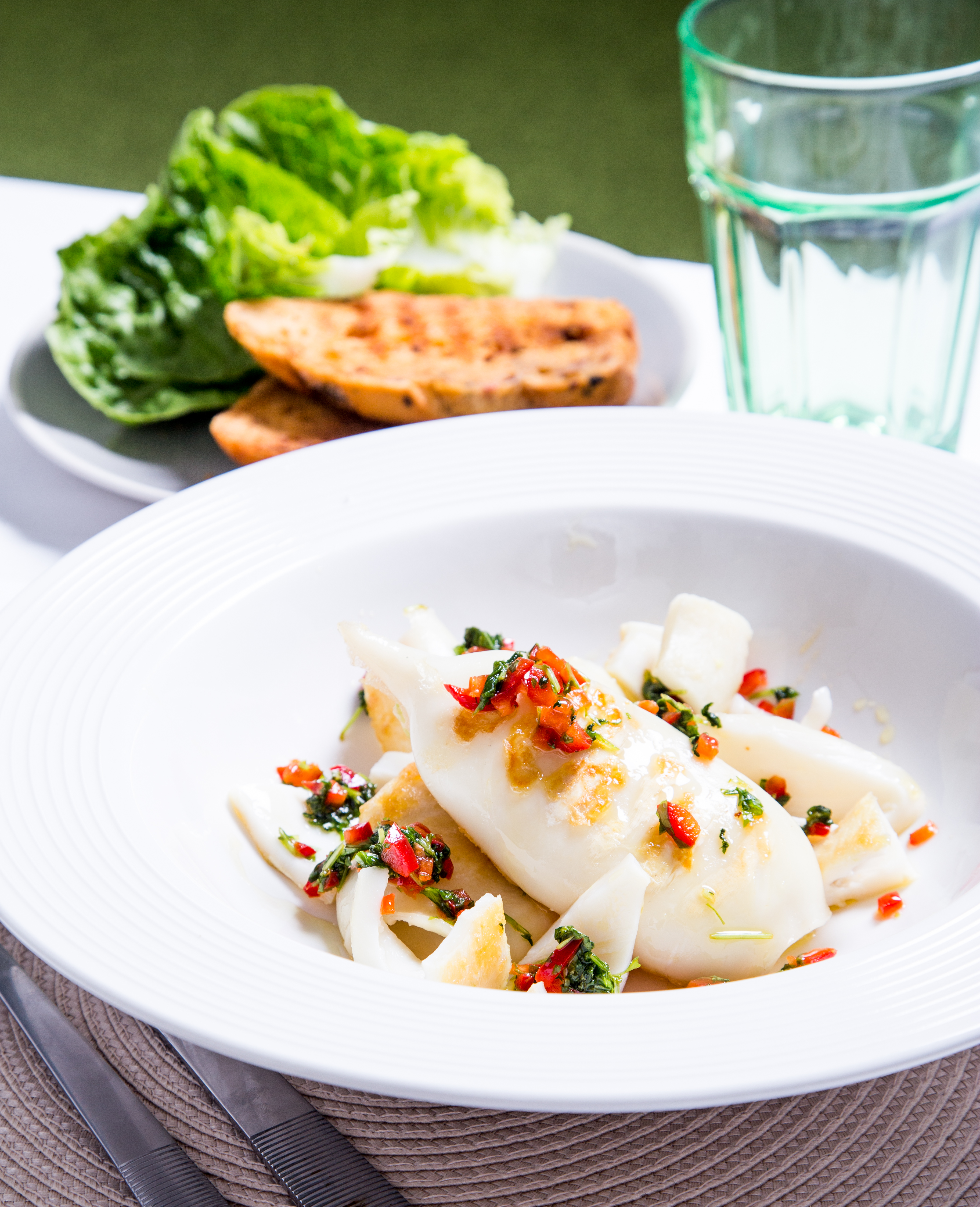 Squid Tubes with Bruschetta – J.Sykes & Sons